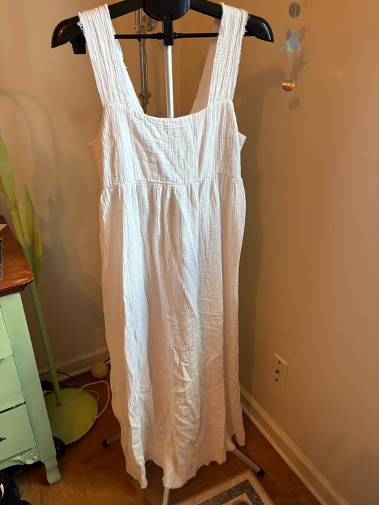 NATURAL LIFE Dresses & Skirts - NATURAL LIFE Tricia White Cotton Gauze Maxi Dress - M Medium